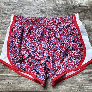 Nike Girl Stylish Red Patterned Shorts, Medium